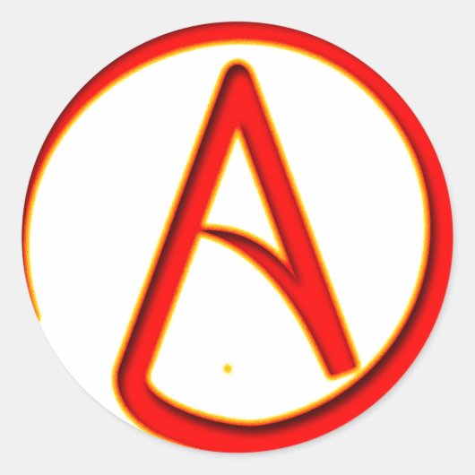 Atheïssymbool Ronde Sticker (Voorkant)