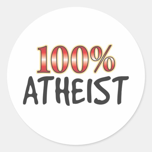 Atheïst 100 procent ronde sticker (Voorkant)
