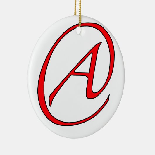 Atheïst A Red on White Ornament (Rechts)