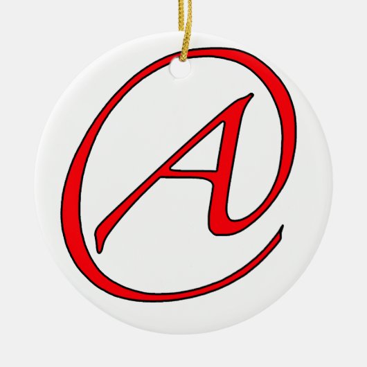 Atheïst A Red on White Ornament (Voorkant)
