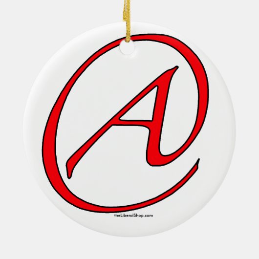 Atheïst A Red on White Ornament (Achterkant)