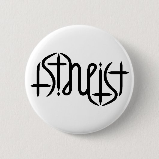 Atheïst Ambigram - Origineel Ronde Button 5,7 Cm (Voorkant)