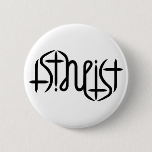 Atheïst Ambigram - Origineel Ronde Button 5,7 Cm