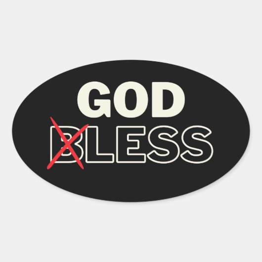 Atheïst Anti Religie "Goddeloos" Ovale Sticker (Voorkant)