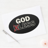 Atheïst Anti Religie "Goddeloos" Ovale Sticker (Envelop)