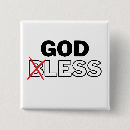 Atheïst Anti Religie "Goddeloos" Vierkante Button 5,1 Cm (Voorkant)