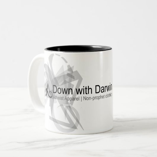 Atheïst Apparel - Omlaag met Darwin Mok (Voorkant links)