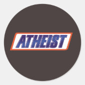 Atheïst Atheïsme Parodie Ronde Sticker (Voorkant)