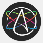 Atheïst Atom Rainbow Ronde Sticker (Voorkant)