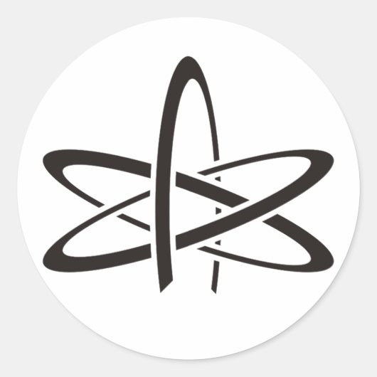 Atheïst Atom Ronde Sticker (Voorkant)