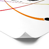 Atheist Atom Symbol Rainbow Black Poster (Hoek)