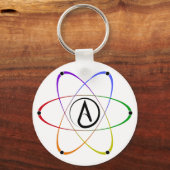 Atheist Atom Symbol Rainbow Black Sleutelhanger (Achterkant)