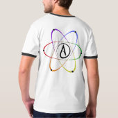 Atheist Atom Symbol Rainbow Black T-shirt (Achterkant volledig)