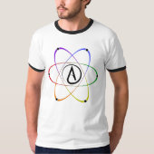 Atheist Atom Symbol Rainbow Black T-shirt (Voorkant)