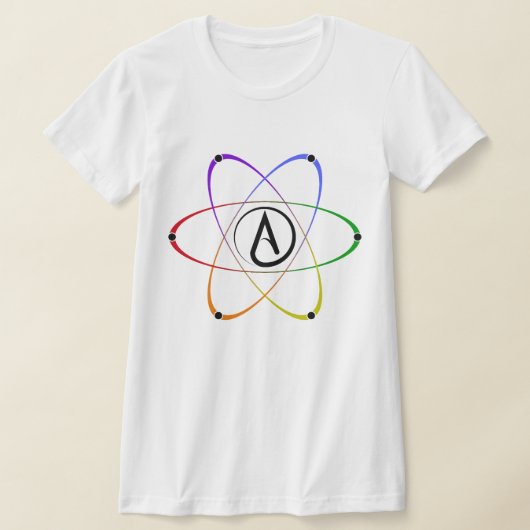 Atheist Atom Symbol Rainbow Black T-shirt (Laagn)