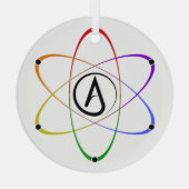 Atheist Atom Symbol Rainbow Glas Ornament (Achterkant)