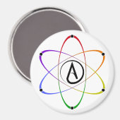 Atheist Atom Symbol Rainbow Magneet (Voorkant / Achterkant)