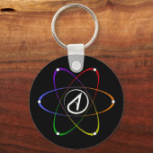 Atheist Atom Symbol Rainbow White Sleutelhanger (Achterkant)