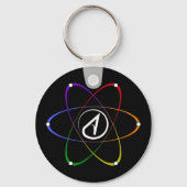 Atheist Atom Symbol Rainbow White Sleutelhanger (Achterkant)