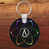 Atheist Atom Symbol Rainbow White Sleutelhanger (Achterkant)