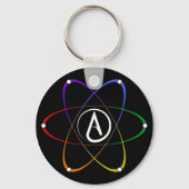 Atheist Atom Symbol Rainbow White Sleutelhanger (Achterkant)
