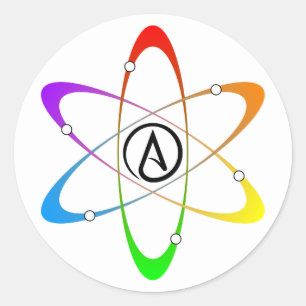 Atheïst Atom Symbool Ronde Sticker