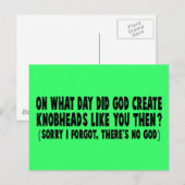Atheïst Briefkaart (Voorkant / Achterkant)