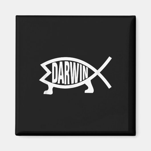 Atheïst Charles Darwin Evolutietheorie Vis  Magneet (Voorkant)