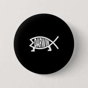 Atheïst Charles Darwin Theorie Over Evolutie Vis Ronde Button 5,7 Cm