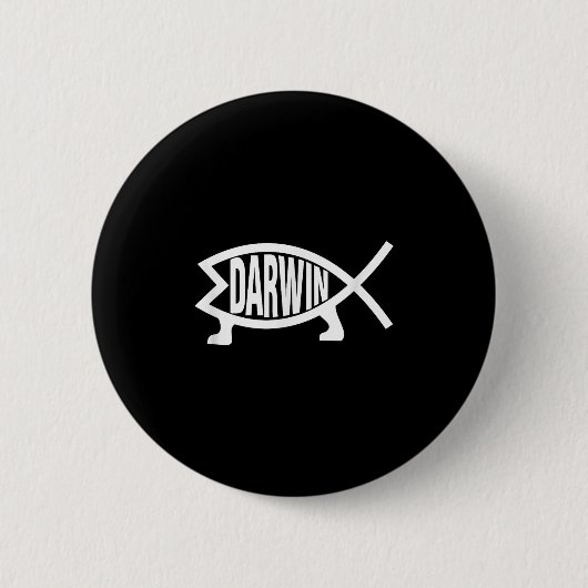 Atheïst Charles Darwin Theorie Over Evolutie Vis Ronde Button 5,7 Cm (Voorkant)