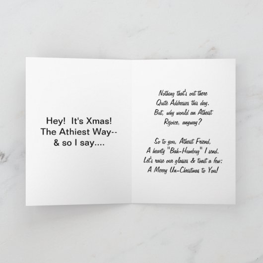 Atheïst Christmas Kaart (Binnen)
