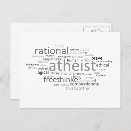 Atheïst Cloud Briefkaart (Voorkant / Achterkant)