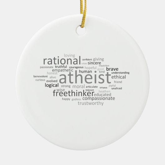 Atheïst Cloud Keramisch Ornament (Voorkant)