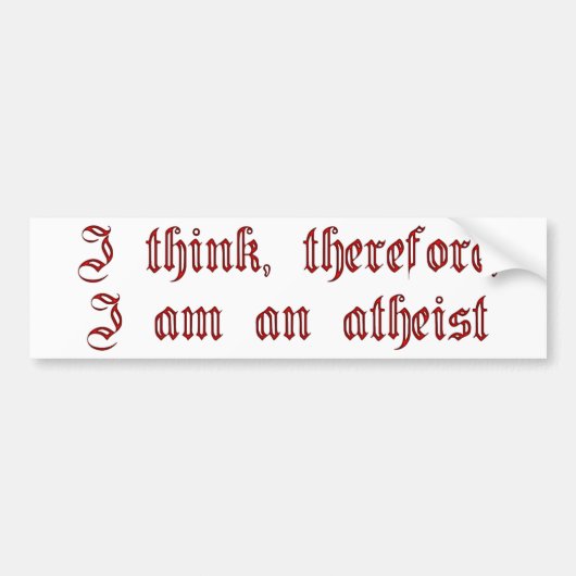 Atheïst Cogito Bumpersticker (Voorkant)