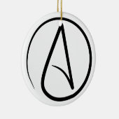 Atheïst een Zwarte op Wit Ornament (Rechts)