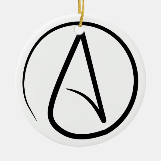 Atheïst een Zwarte op Wit Ornament (Voorkant)