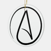 Atheïst een Zwarte op Wit Ornament (Links)