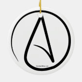 Atheïst een Zwarte op Wit Ornament (Achterkant)