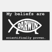 Atheïst Evolution bumpersticker Rechthoekige Sticker (Voorkant)