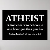 atheïst : iemand die in een minder god gelooft poster (Voorkant)