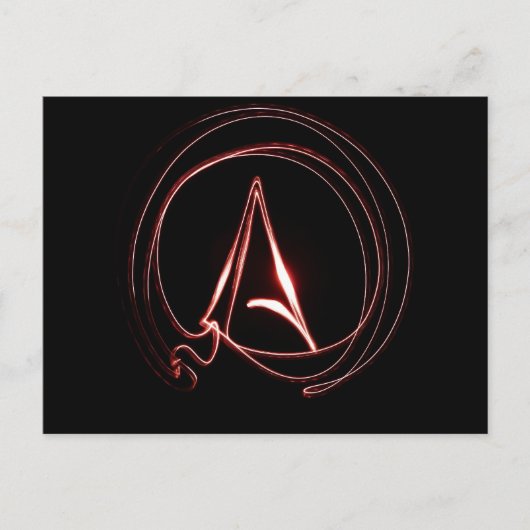 Atheïst in het rood briefkaart (Voorkant)
