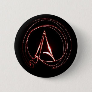 Atheïst in het rood ronde button 5,7 cm