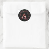 Atheïst in het rood ronde sticker (Tas)