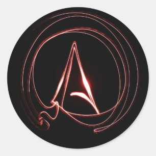 Atheïst in het rood ronde sticker