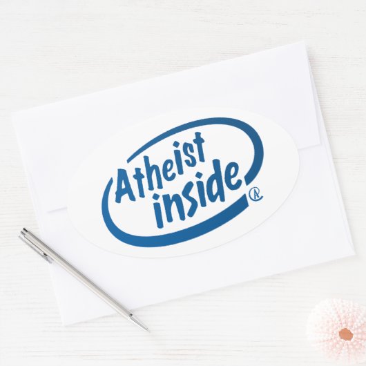 Atheïst Inside Ovale Sticker (Envelop)