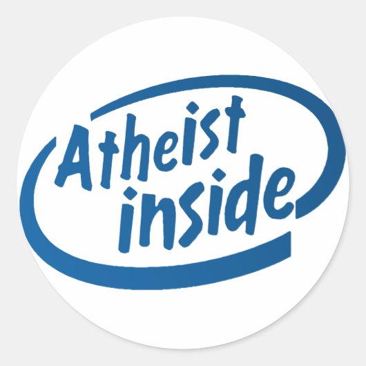 Atheïst Inside Ronde Sticker (Voorkant)