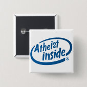 Atheïst Inside Vierkante Button 5,1 Cm (Voorkant /achterkant)