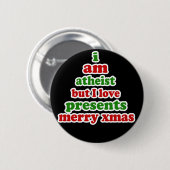 Atheïst kerstfeest ronde button 5,7 cm (Voorkant /achterkant)
