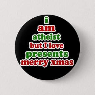Atheïst kerstfeest ronde button 5,7 cm