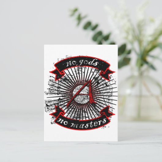 Atheïst No Gods, geen Masters Briefkaart (Staand voorkant)